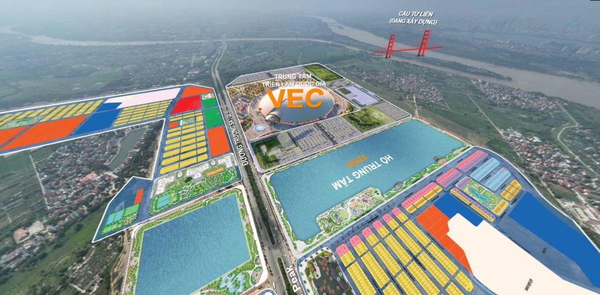 Hướng View Hồ Trung tâm nhìn từ LUMIERE ESSENCE PEAK tại đại độ thị Vinhomes Cổ Loa