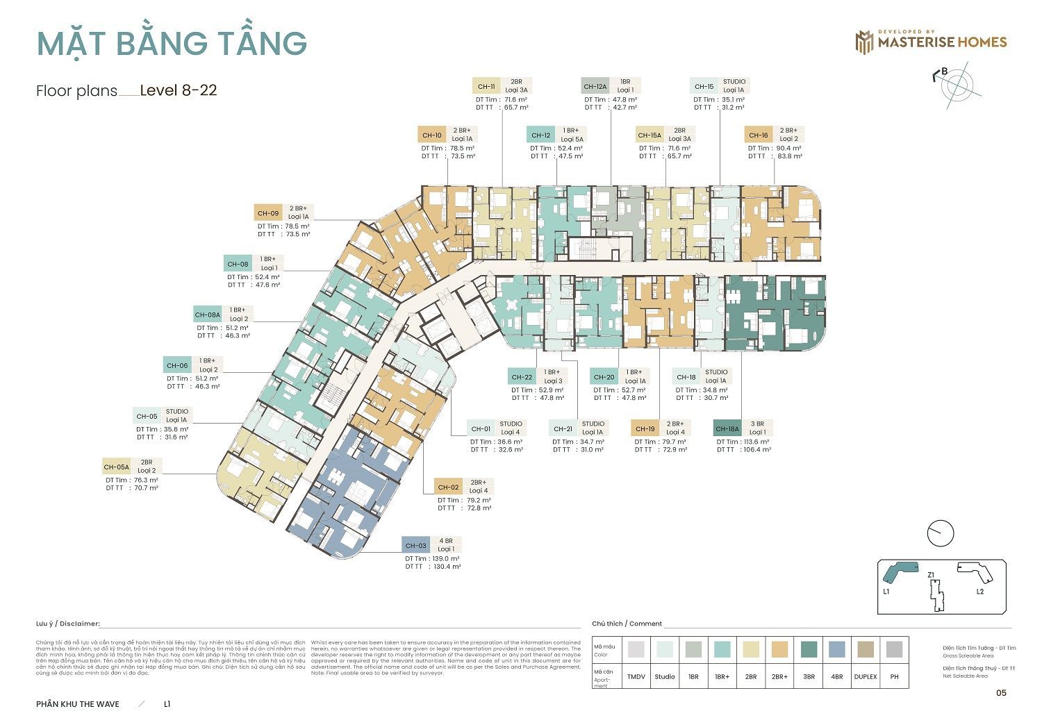 Mặt bằng tầng toà L1 - Masteri Grand Coast