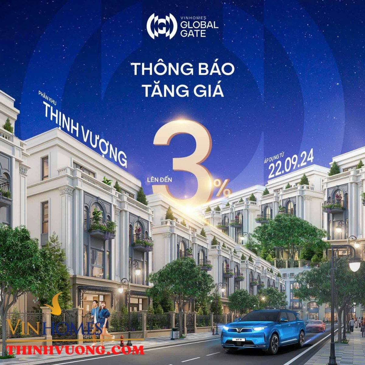Thông báo tăng giá đợt vinhomes Cổ Loa Đông Anh, global gate 1 ngày áp dụng 22/9/2024